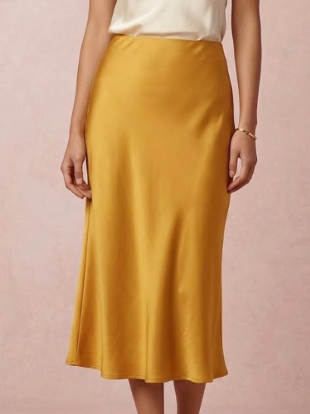 NWOT! Anthropologie Women's Medium Minimalist Satin Bias Slip Skirt M